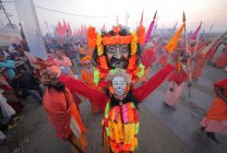 Натовп на фестивалі Kumbh Мела, у світі найбільше релігійних збір, у Аллахабад, Уттар-Прадеш, Індія. — стокове фото