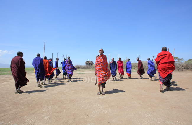 Dorf des Massai-Stammes — Stockfoto