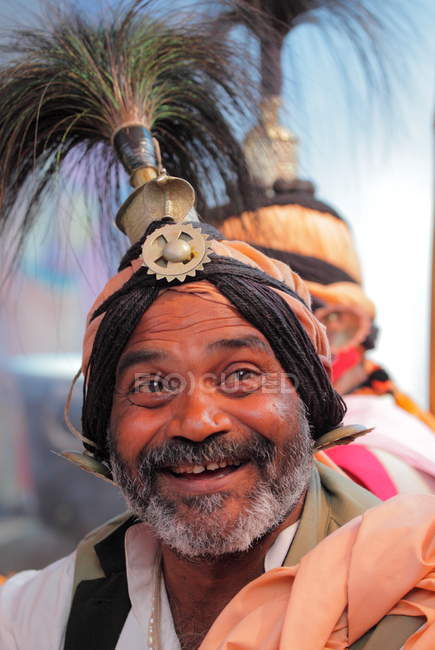 Indian man at Kumbh Mela festival, the world's largest religious gathering, in Allahabad, Uttar Pradesh, India. — Stock Photo