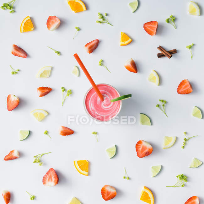 Padrão colorido smoothie manhã — Fotografia de Stock