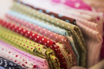 Colourful sewing fabrics — Stock Photo