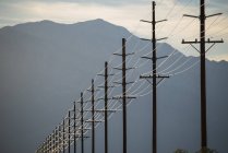 Power line in row — Stock Photo