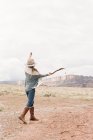 Free woman with her arms raised — Stock Photo