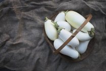 Organic White Eggplants — Stock Photo