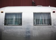Side of an aluminum trailer — Stock Photo
