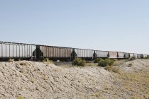Train crossing the Black Rock Desert. — Stock Photo