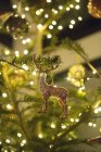 Christmas tree decorated with little deer — Stock Photo
