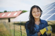 Woman on a traditional farm in the countryside — Stock Photo