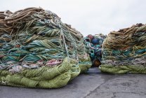 Коммерческие рыболовные сети — стоковое фото