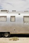 Vintage silver accommodation trailer — Stock Photo