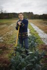 Organic Farmer at Work. — Stock Photo