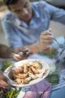 Family picnic meal — Stock Photo