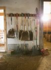 Hay rakes and boot scraper — Stock Photo