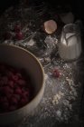 Bowl of fresh raspberries. — Stock Photo