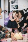 One year old girl's birthday party. — Stock Photo