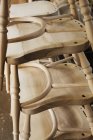 Stack of wooden chairs — Stock Photo