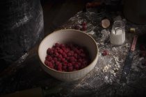 Чаша свежей малины — стоковое фото