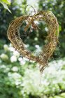 Heart shape made out of twigs — Stock Photo