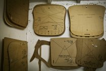 Шаблони компонентів дерев'яного стільця — стокове фото