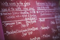 Red chalk board wine list — Stock Photo