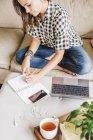 Woman working at home — Stock Photo
