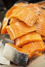 Stack of salmon fillets — Stock Photo
