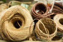 Bundles of twine, coloured string — Stock Photo