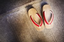 Traditional wooden sandals — Stock Photo
