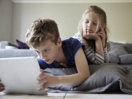 Boy and his sister — Stock Photo