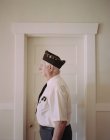 Portrait d'un ancien combattant âgé de la guerre de Corée — Photo de stock