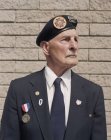 Retrato de veterano idoso da Segunda Guerra Mundial — Fotografia de Stock