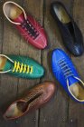 Colourful leather shoes — Stock Photo