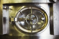Hatch of a large stainless steel kettle — Stock Photo