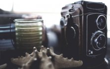 Caméra vintage moyen format — Photo de stock