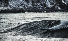 Uomo surf sull'oceano — Foto stock