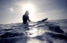 Surfer on surfboard in ocean. — Stock Photo