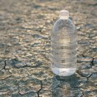 Пляшка води в пустелі чорний рок в штаті Невада — стокове фото
