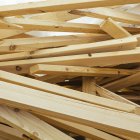 Pile of wooden studs for construction, full frame — Stock Photo
