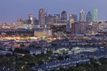 Dallas neighborhood in evening illumination, USA — Stock Photo