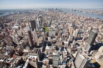 Vista aérea de la isla de Manhattan de Nueva York, EE.UU. - foto de stock
