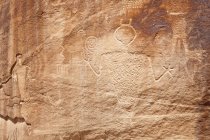 Indianische Felszeichnungen, Dinosaurier-Nationaldenkmal, Colorado, USA — Stockfoto