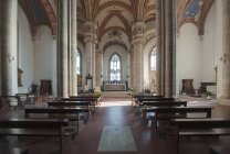 Duomo di Pienza interno panoramico, Toscana, Italia — Foto stock