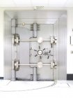Vault закриті двері в комерційний банк будівлі внутрішні, Чикаго, Іллінойс, США — стокове фото