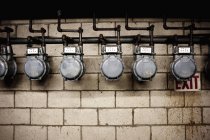 Utility meters on building in California, USA — Stock Photo