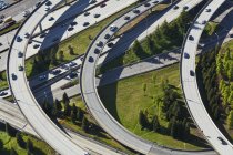 Busy freeway interchange in Seattle, Washington, USA — Stock Photo