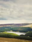 Reservoir in scenic countryside in Holme Valley, England, Great Britain, Europe — Stock Photo