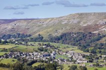 Rural houses in valley in Reeth, England, Great Britain, Europe — Stock Photo