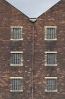 Brick warehouse building detail with windows, Ross-Shire, Scotland, UK — Stock Photo