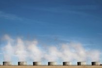 Pollution emitting from cooling towers in California, USA — Stock Photo