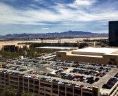 Aerial view of parking lot with vehicles at airport, Las Vegas, Nevada — Stock Photo